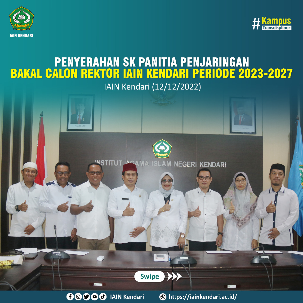Panja Bakal Calon Rektor IAIN Kendari Periode 2023-2027 Umumkan Tahapan Pendaftaran