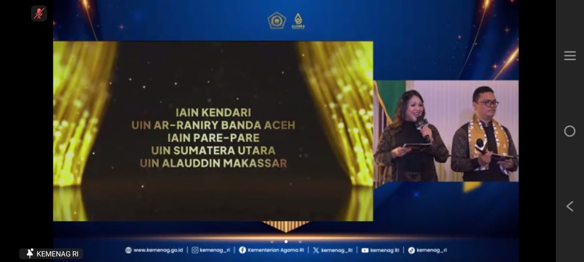 IAIN Kendari Raih Penghargaan Humas Kemenag Award Kategori Pengelolaan Website Terbaik