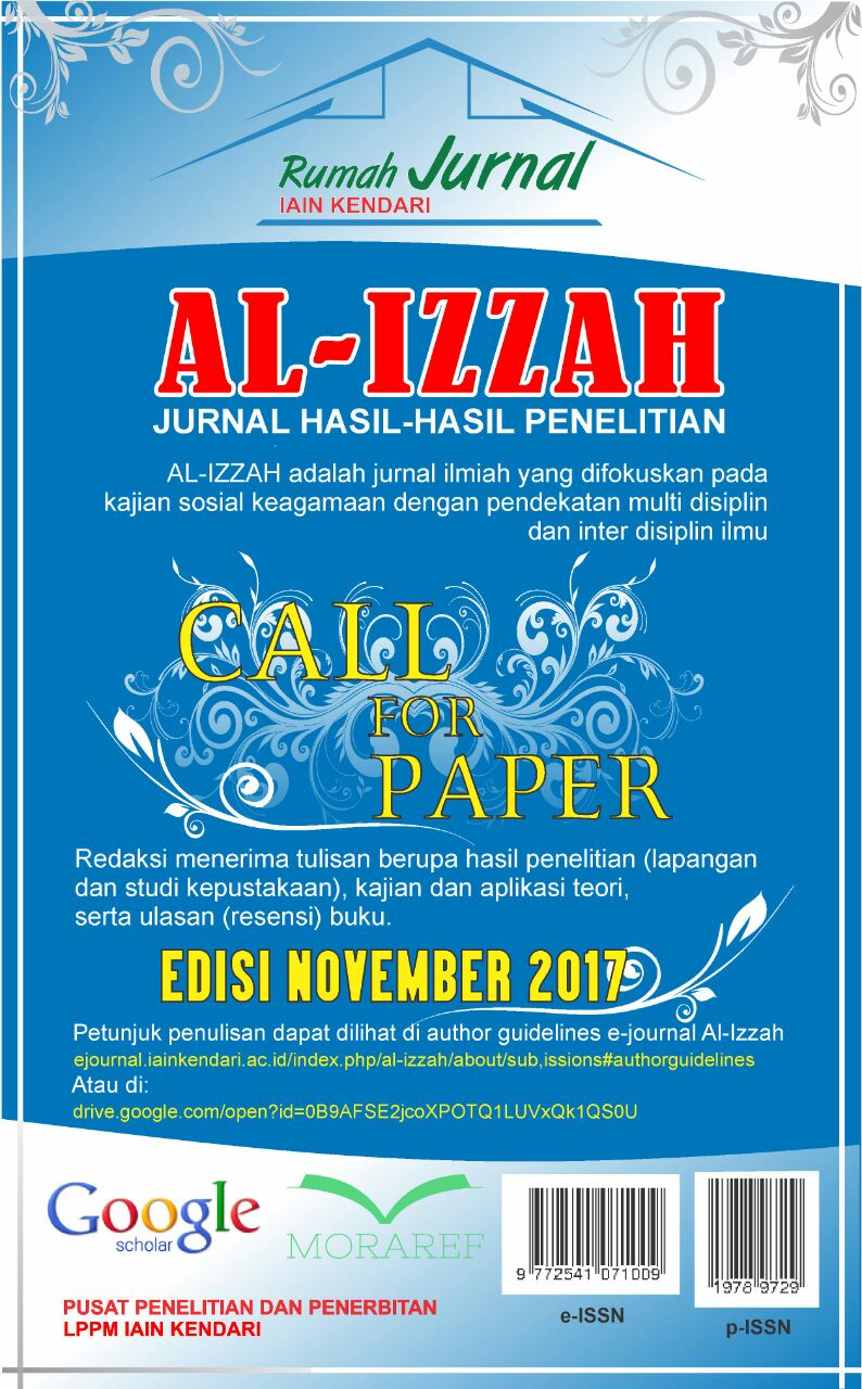 Call For Paper Jurnal Al Izzah LP2M IAIN Kendari